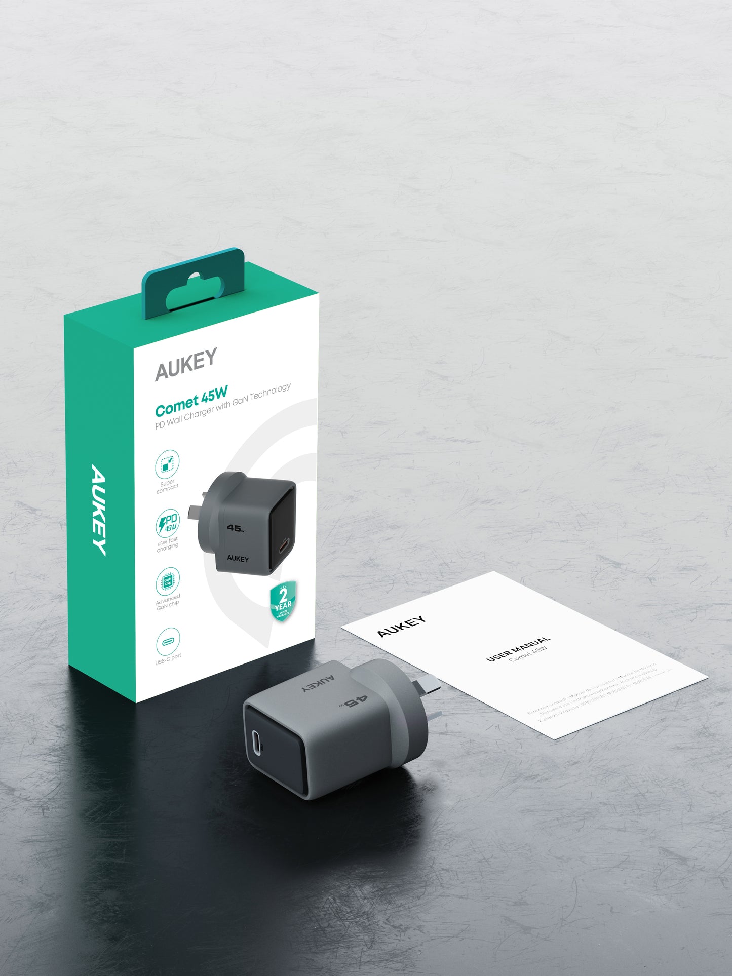 Aukey 45W Fast Wall Charger GaN USB-C (PA-C2)