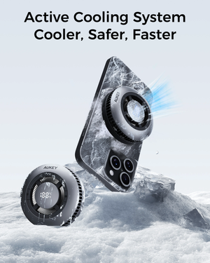 Fast Magnetic Charging: MagSafe-compatible charger with a strong magnetic connection delivers up to 15W for quick and reliable charging.
Active Cooling System: Integrated cooling fan prevents overheating, maintaining consistent charging speeds and extending the life of your device.