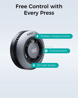 Fast Magnetic Charging: MagSafe-compatible charger with a strong magnetic connection delivers up to 15W for quick and reliable charging.
Active Cooling System: Integrated cooling fan prevents overheating, maintaining consistent charging speeds and extending the life of your device.