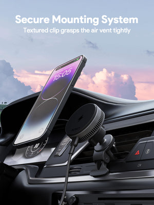 Built in Magsafe with cooling system, wireless charging 15W, compatible with Android and Apple mobile devices.