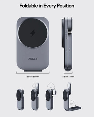 Foldable Design: Adjustable stand allows for flat or angled positioning, ideal for hands-free viewing or compact travel storage. Compatible with iPhone, Airpods and Apple Watch