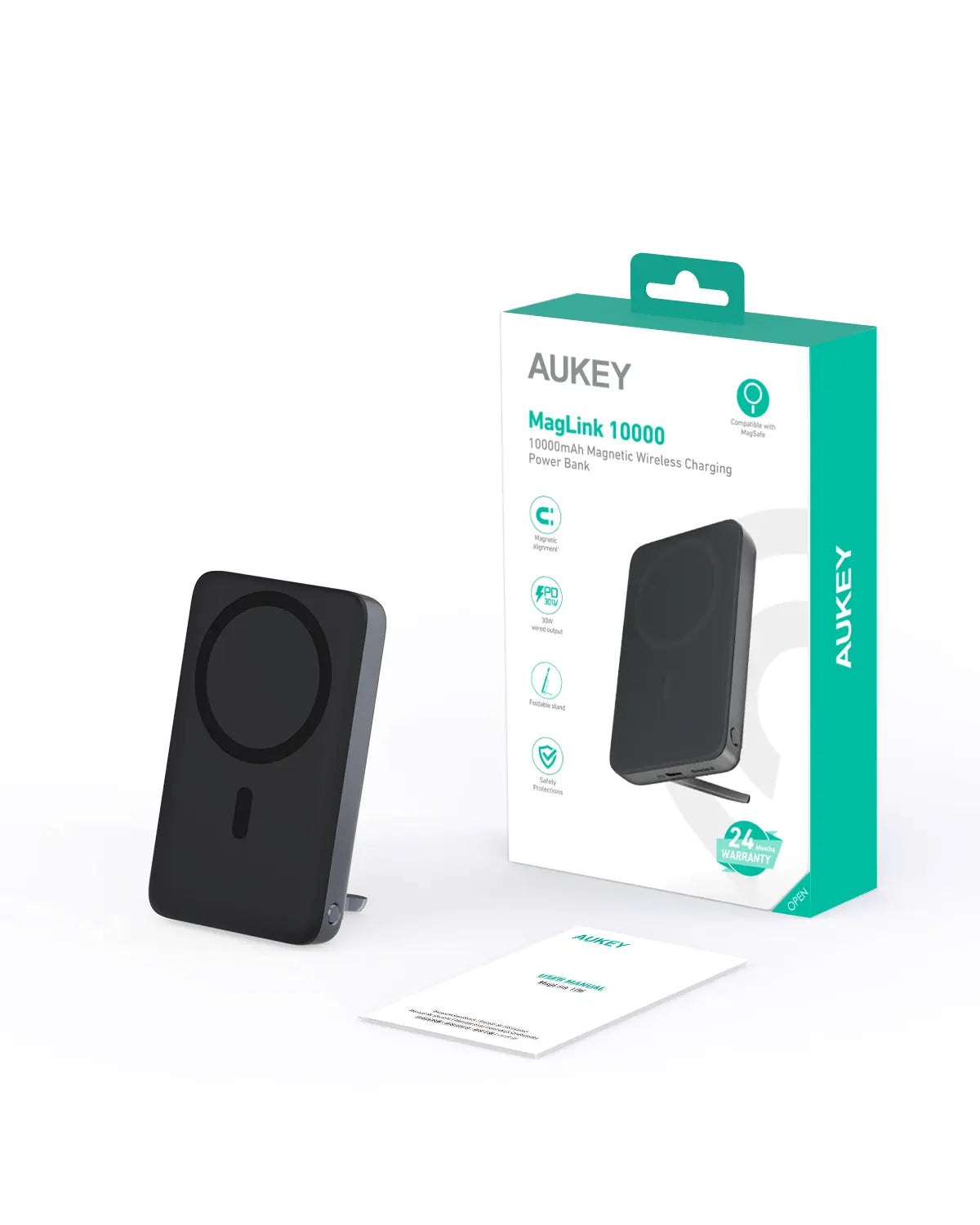 Aukey MagLink 10000mAh Magnetic Wireless Charging Power Bank (PB-MS02)