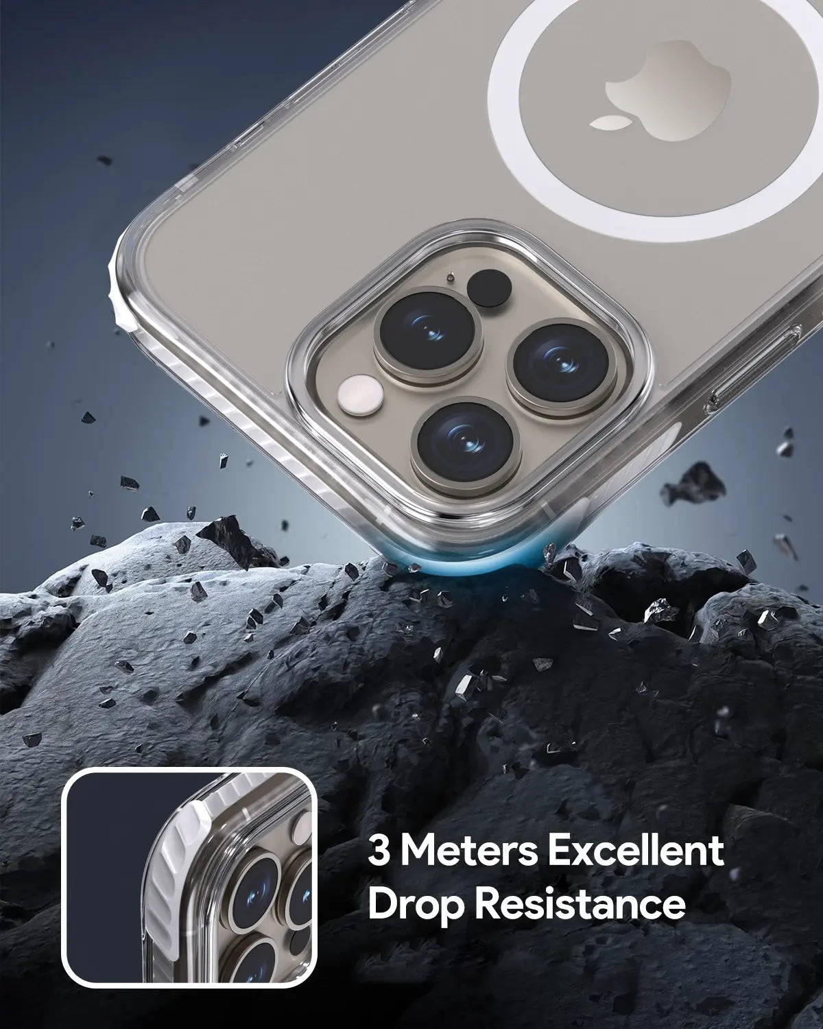 Aukey Urban Guard Magnetic Hard-Shell iPhone 15 Phone case - Transparent (TM11)