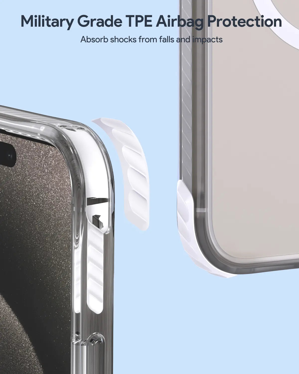 Aukey Urban Guard Magnetic Hard-Shell iPhone 15 Phone case - Transparent (TM11)