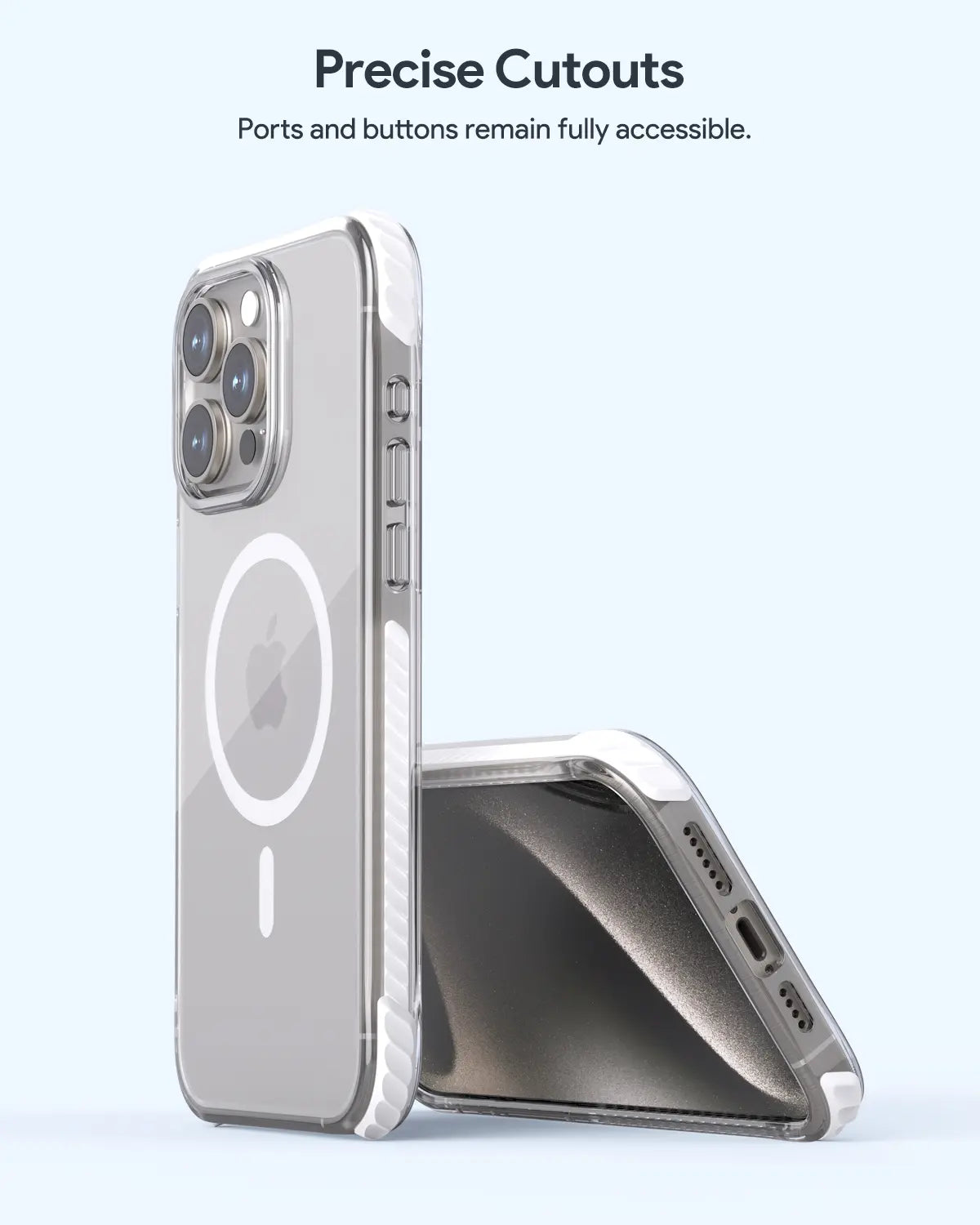 Aukey Urban Guard Magnetic Hard-Shell iPhone 15 Phone case - Transparent (TM11)