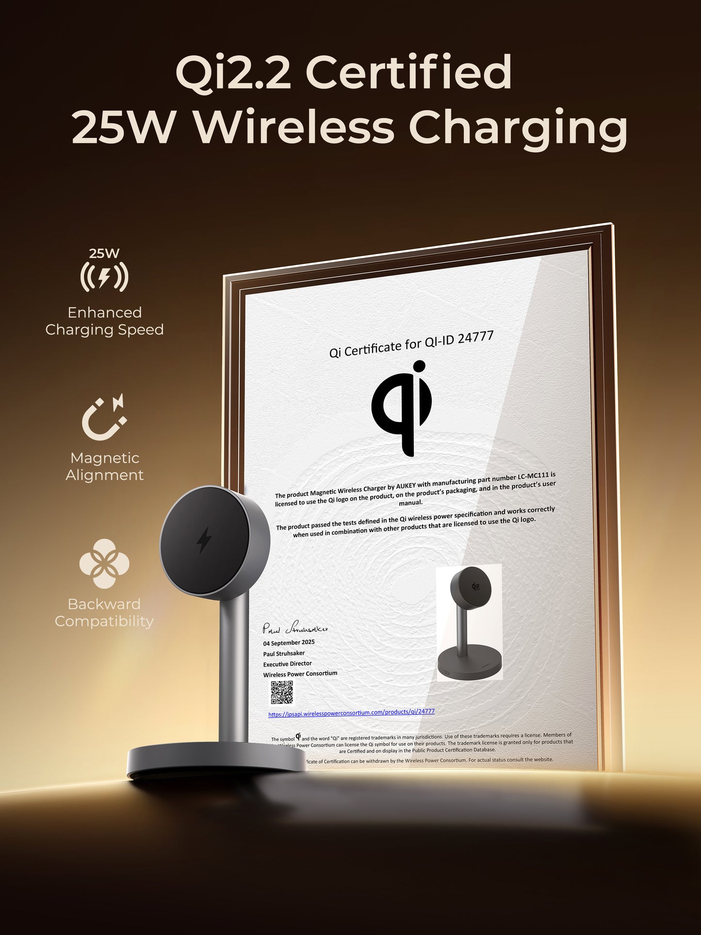 Aukey Qi2.2 MagFusion 1X Magnetic Wireless Charger (LC-MC111)