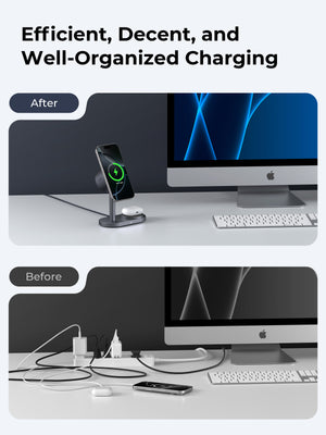 Aukey Qi2.2 MagFusion 2X Wireless Charging Station 2-in-1 Magnetic Wireless Charger (LC-MC213)