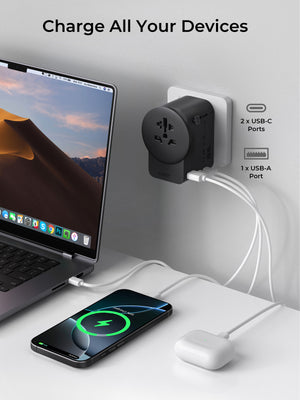 Aukey GlobeMate 65W GaN Universal Adapter with USB ports (PA-TA11A)