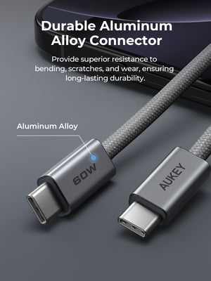 Aukey Circlet Blink 1.8m 60W DTY Braided USB-C to C Cable (CB-DCC062)