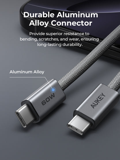 Aukey Circlet Blink 1.8m 60W DTY Braided USB-C to C Cable (CB-DCC062)