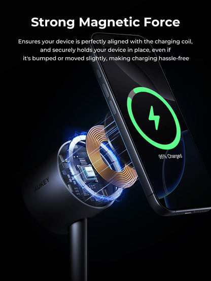 Aukey Qi2.2 MagFusion 2X Wireless Charging Station 2-in-1 Magnetic Wireless Charger (LC-MC213)