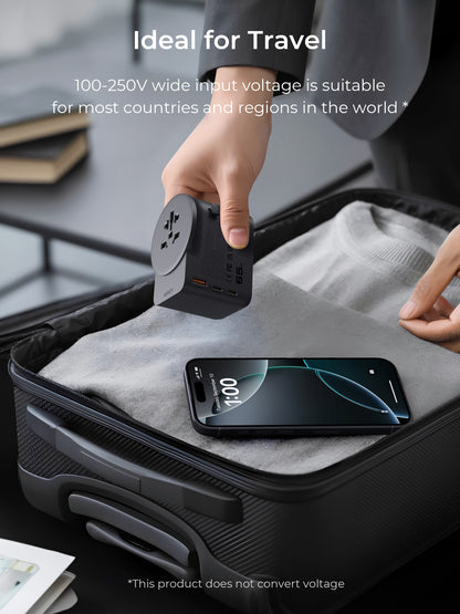 Aukey GlobeMate 65W GaN Universal Adapter with USB ports (PA-TA11A)