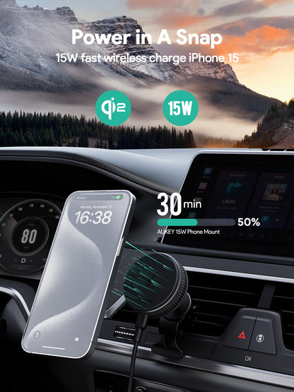 Built in Magsafe with cooling system, wireless charging 15W, compatible with Android and Apple mobile devices. 