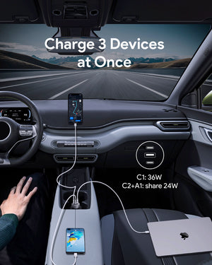 Aukey Pathfinder Mix 3 66W Fast Charging Car Charger (CC-P1)