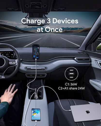 Aukey Pathfinder Mix 3 66W Fast Charging Car Charger (CC-P1)