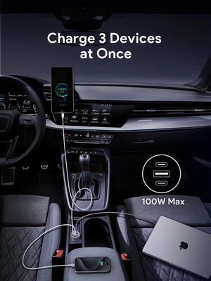 Aukey Pathfinder Mix 3 100W Fast Charging Car Charger 100W (CC-P3)