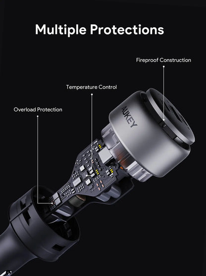 Aukey Pathfinder Mix 3 100W Fast Charging Car Charger 100W (CC-P3)