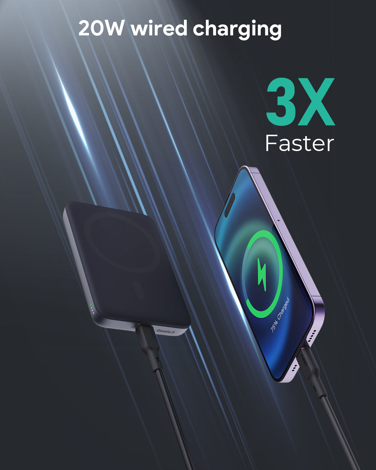 Aukey MagFusion 6700mAh Magnetic Wireless Charging Power Bank (PB-MS05)