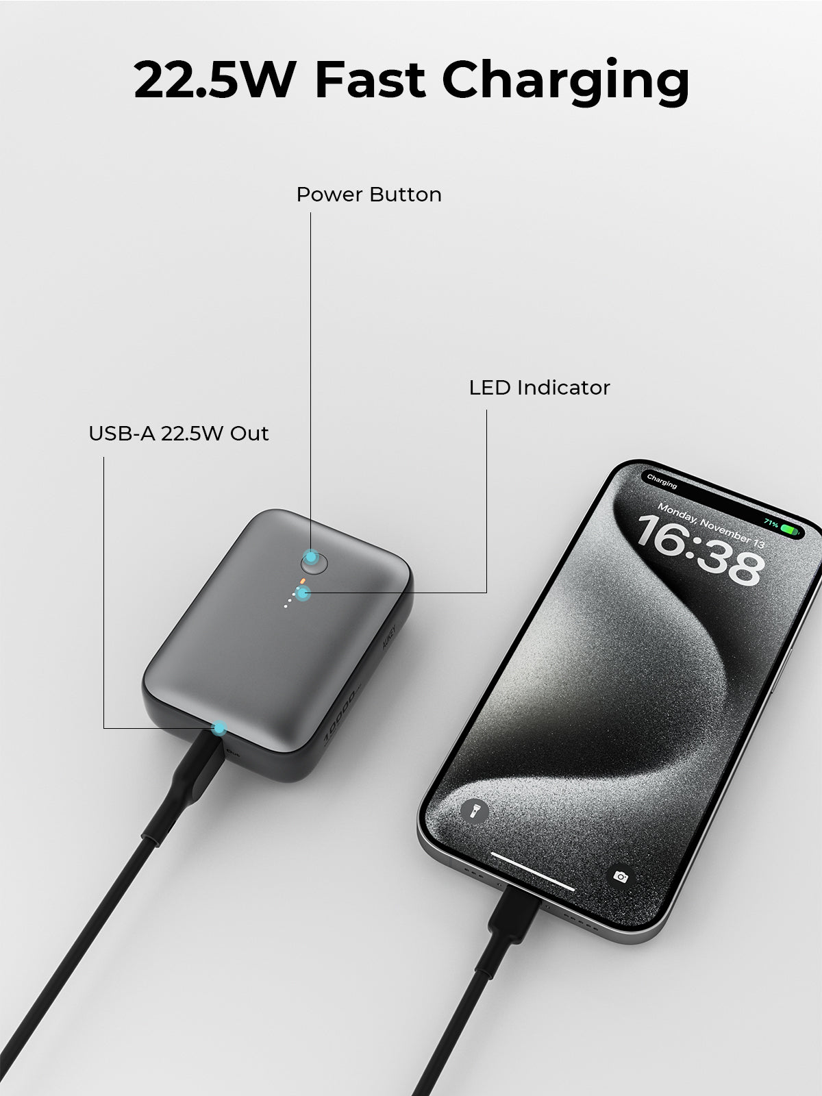 AUKEY PB-Y55 Spark Mini 10000 Compact Fast Charging Power Bank