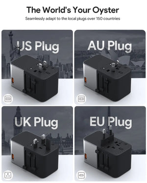 Aukey Travel Mate 100W GaN Universal Adapter with USB ports (PA-TA09A)